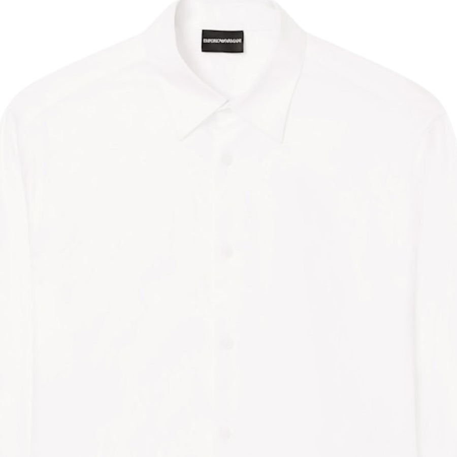 Emporio Armani Pima Cotton Long Sleeve White Shirt