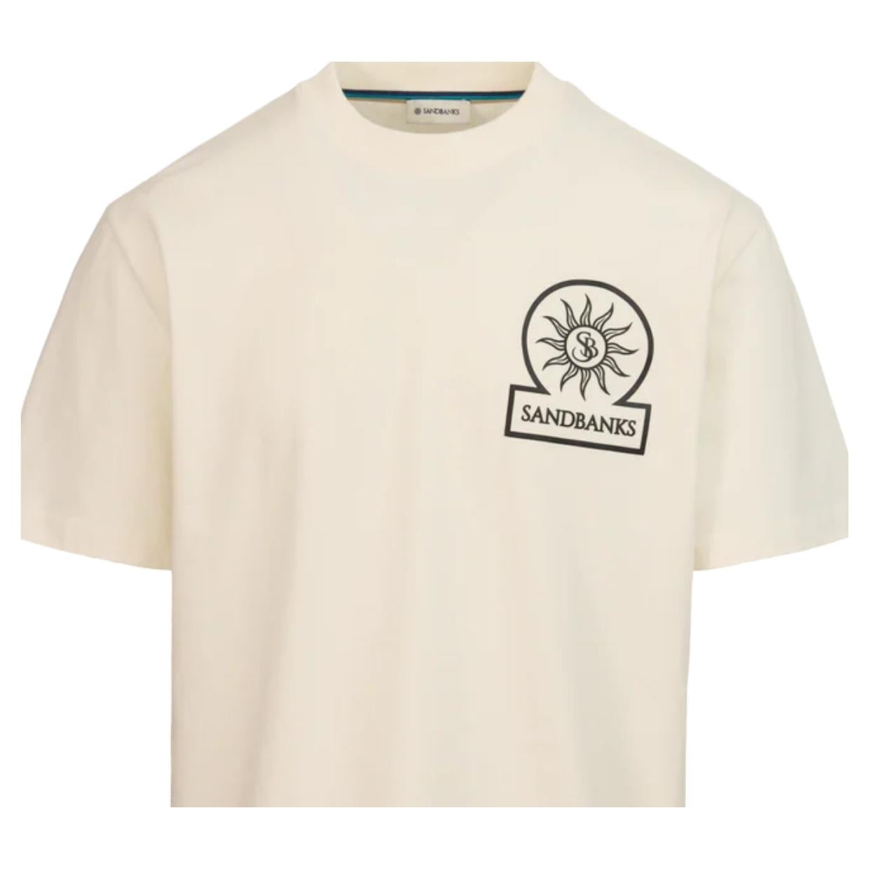Sandbanks Raised Rubber Logo Double Jersey Off-White T-Shirt