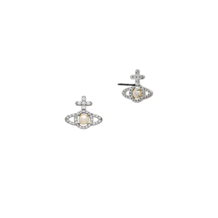 Vivienne Westwood Olympia Pearl Platinum Creamrose Earrings