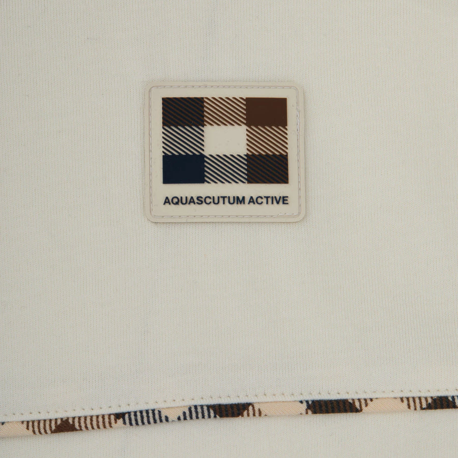 Aquascutum Active Club Check Piping Off-White T-Shirt