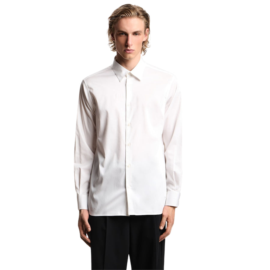 Emporio Armani Pima Cotton Long Sleeve White Shirt