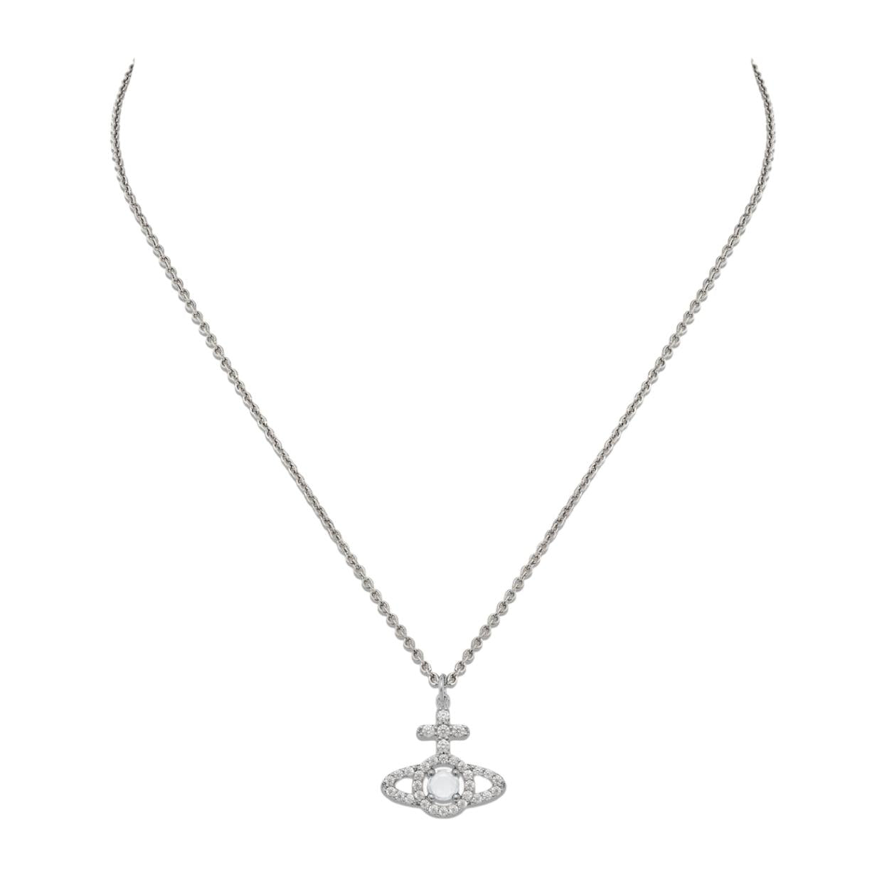 Vivienne Westwood Olympia Platinum Cubic Zirconia Pendent Necklace