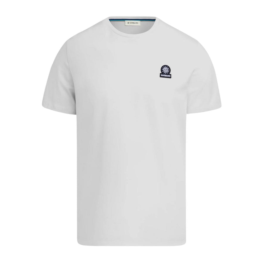 Sandbanks Logo Badge Slim Fit White T-Shirt