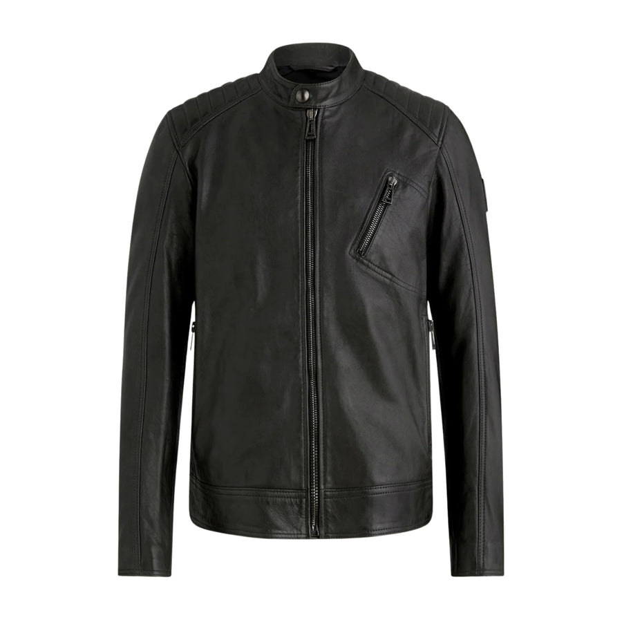 Belstaff V Racer Black Cheviot Leather Jacket