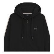 BOSS Embroidered Logo Stripe Black Hoodie