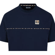 Aquascutum Active Club Check Piping Navy T-Shirt