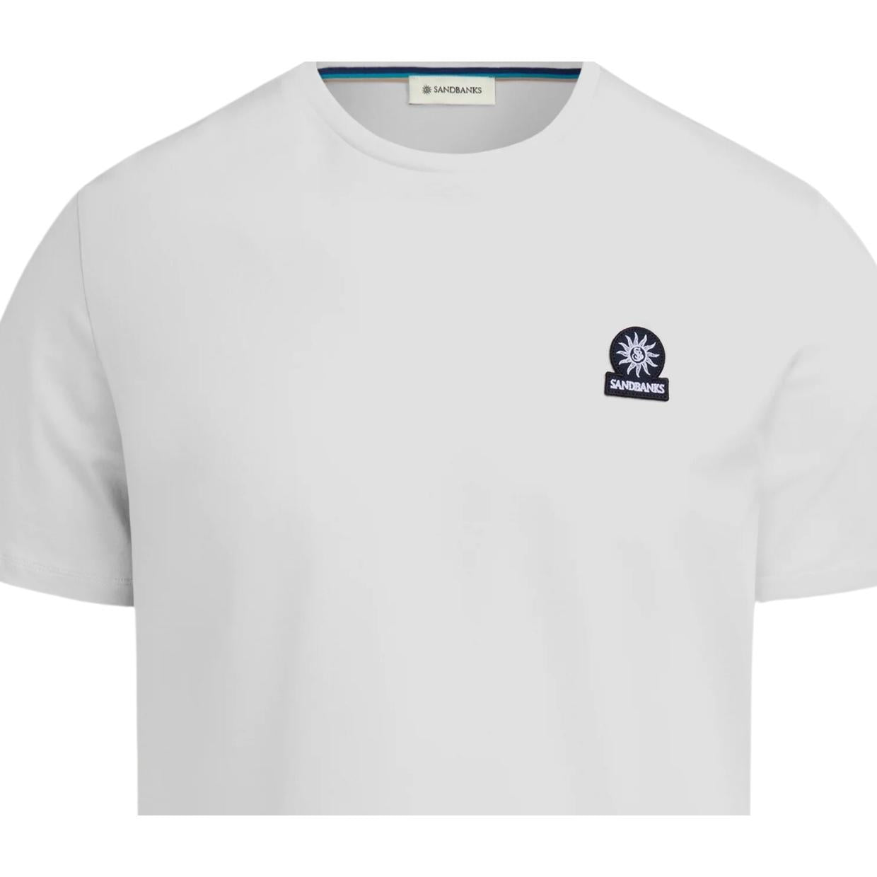 Sandbanks Logo Badge Slim Fit White T-Shirt
