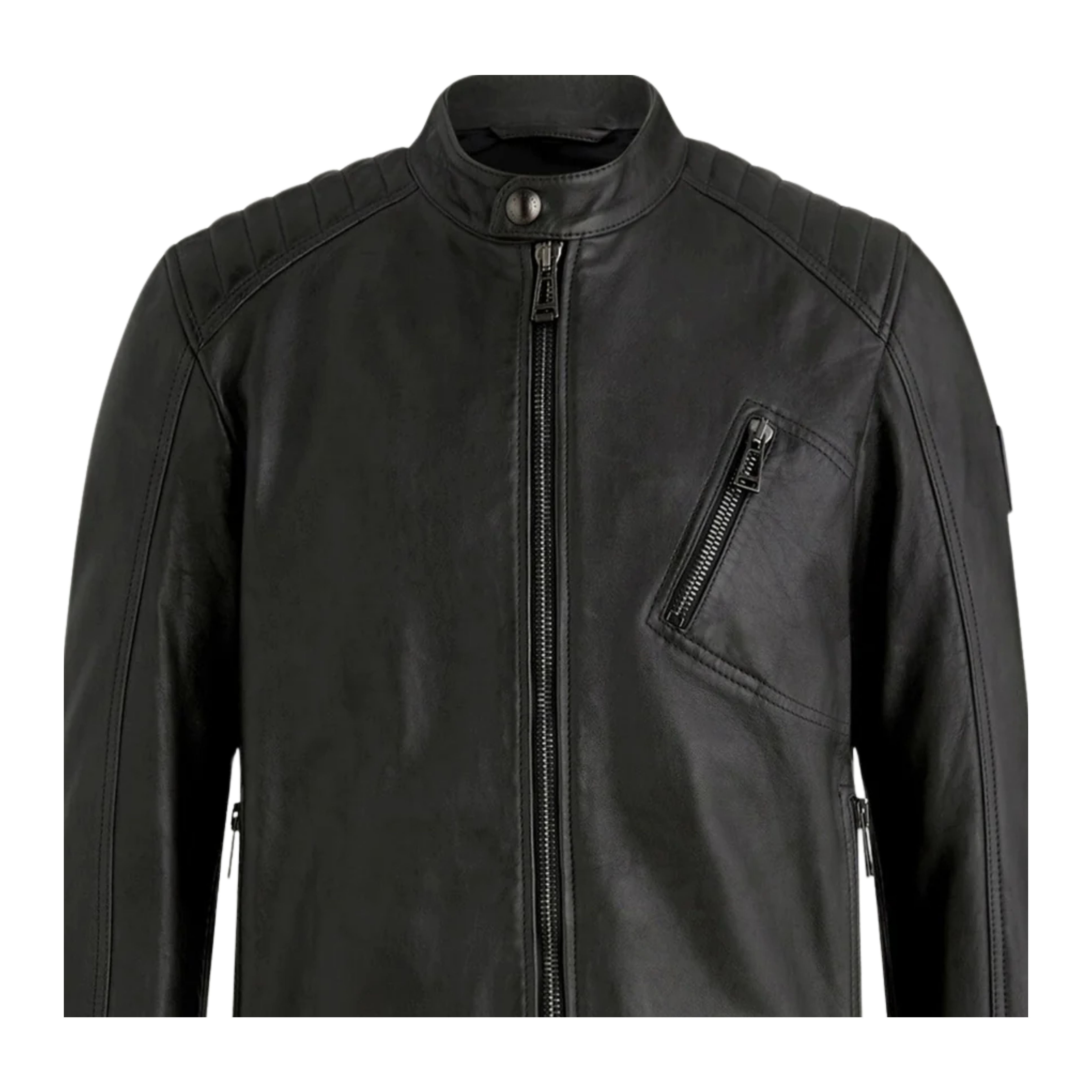 Belstaff V Racer Black Cheviot Leather Jacket