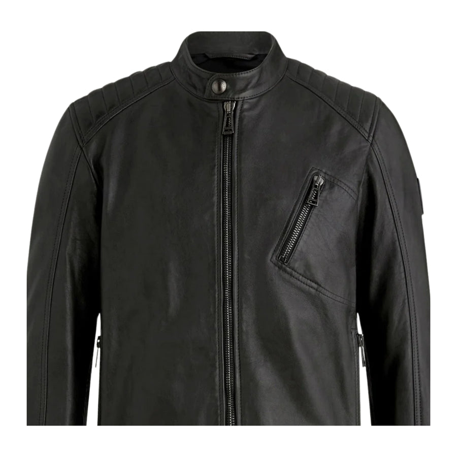 Belstaff V Racer Black Cheviot Leather Jacket