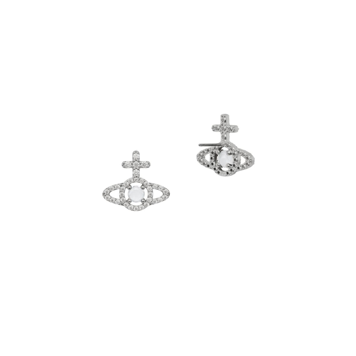 Vivienne Westwood Olympia Platinum Cubic Zirconia Earrings
