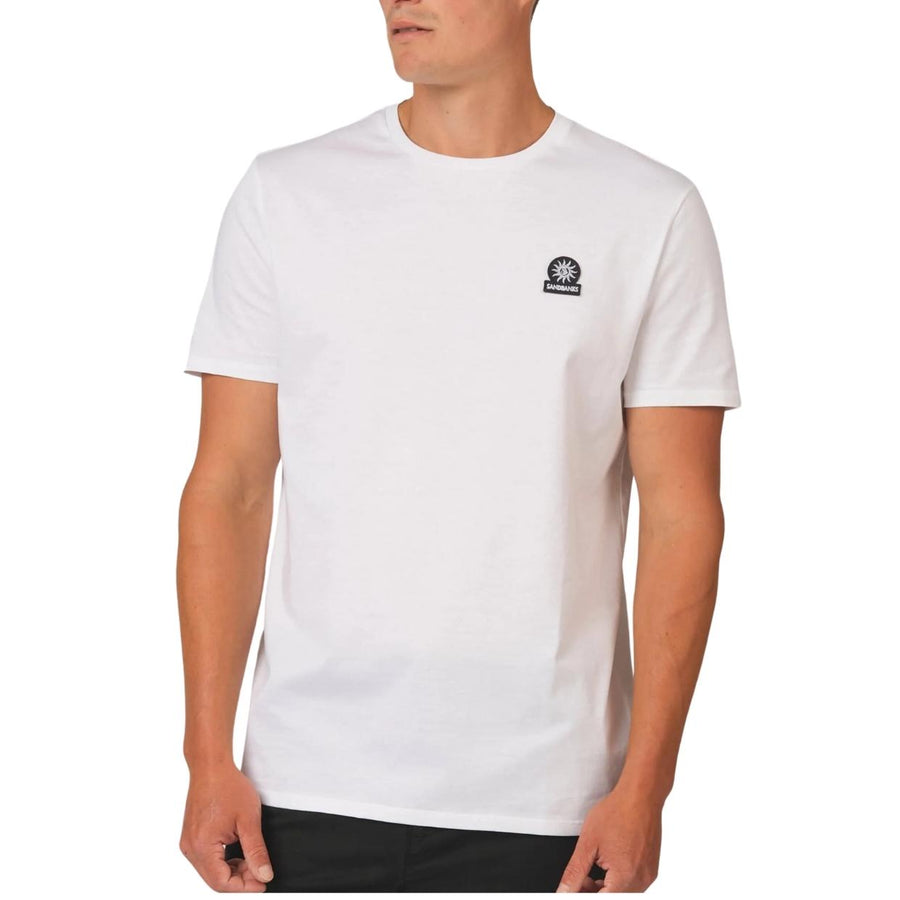 Sandbanks Logo Badge Slim Fit White T-Shirt