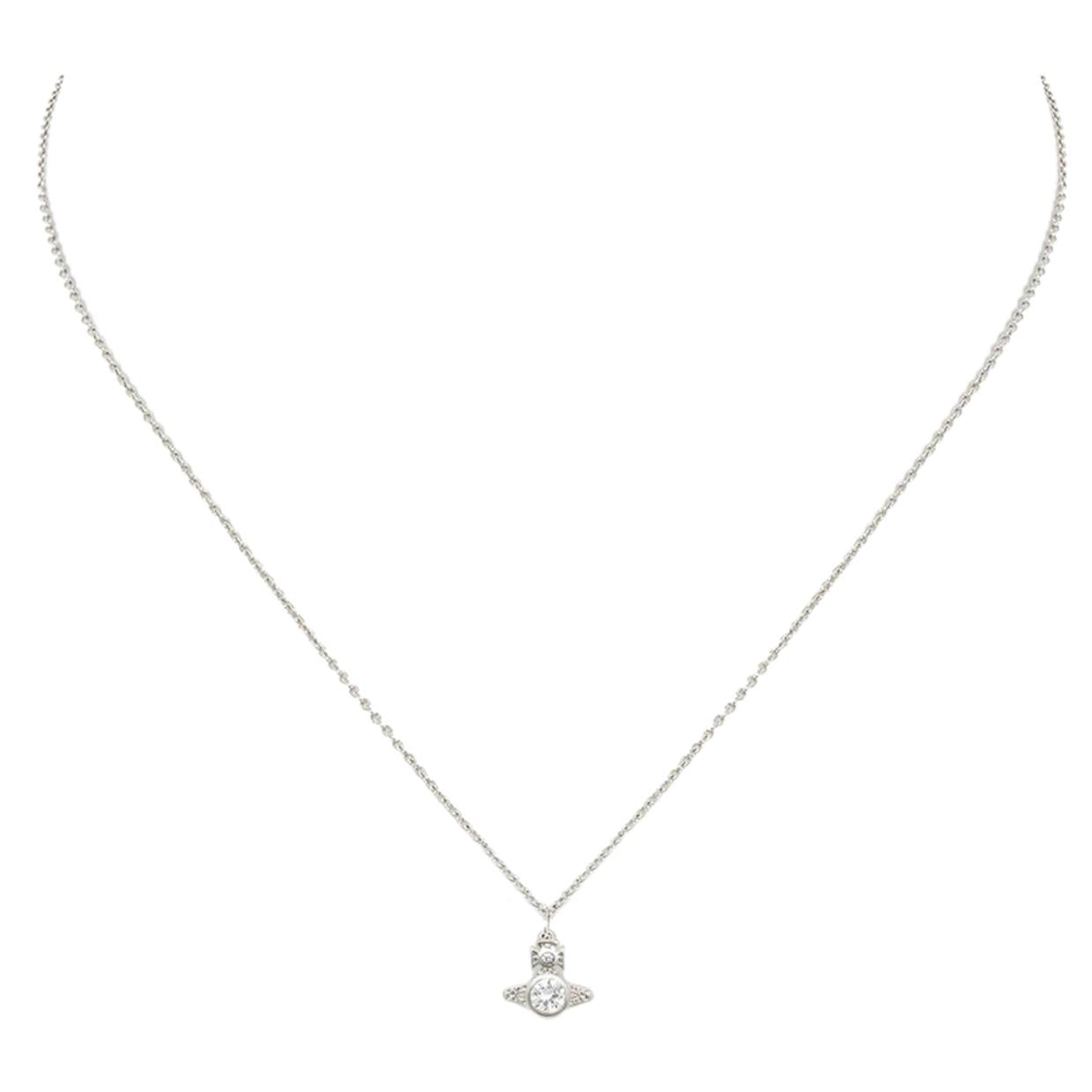 Vivienne Westwood London Orb Platinum White Pendent