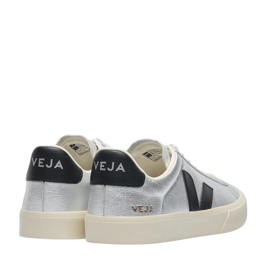 VEJA Campo Leather Silver Black Trainers