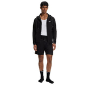 BOSS Embroidered Logo Stripe Black Hoodie