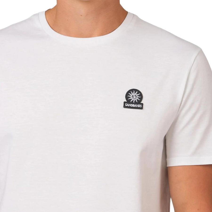 Sandbanks Logo Badge Slim Fit White T-Shirt