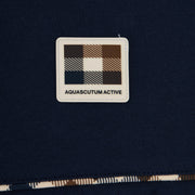 Aquascutum Active Club Check Piping Navy T-Shirt