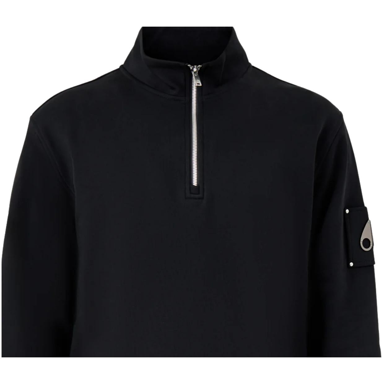 Moose Knuckles Hartsfield Black Half-Zip Sweatshirt