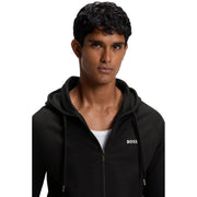BOSS Embroidered Logo Stripe Black Hoodie