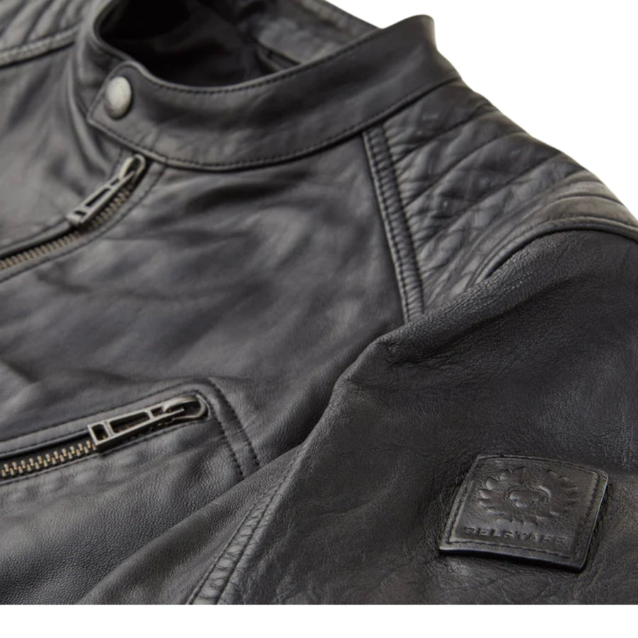 Belstaff V Racer Black Cheviot Leather Jacket
