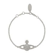Vivienne Westwood Platinum Crystal Mini Bas Relief Chain Bracelet