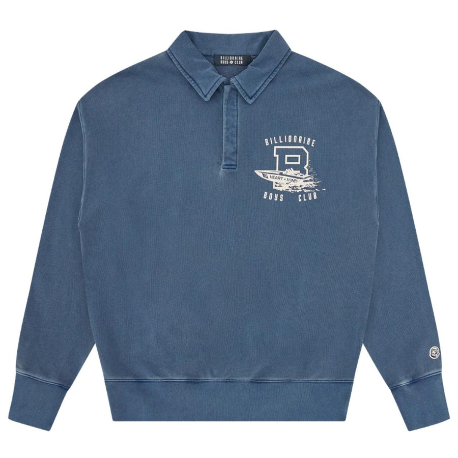 Billionaire Boys Club Navy Boat Club Washed Quarter Button Sweatshirt