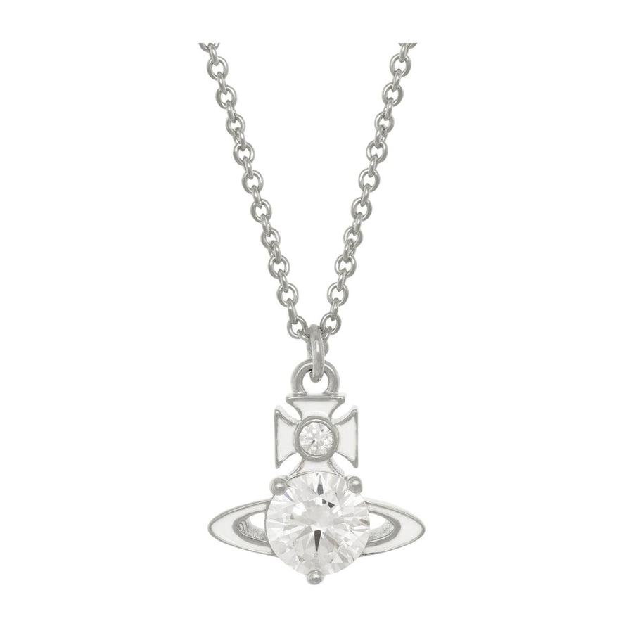 Vivienne Westwood Platinum White Enamel Millie Pendant
