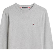 Tommy Hilfiger Embroidered Logo Light Grey Heather Crew Neck Sweatshirts