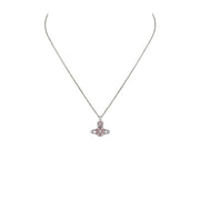 Vivienne Westwood Platinum Crystal Rose Enamel Rachelle Bas Relief Pendant