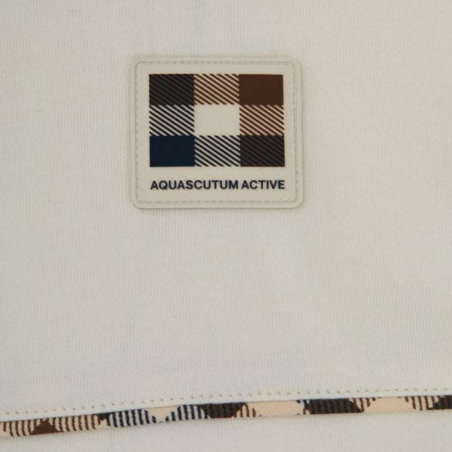 Aquascutum Active Club Check Piping White T-Shirt