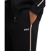 BOSS Embroidered Logo Stripe Black Sweat Pants