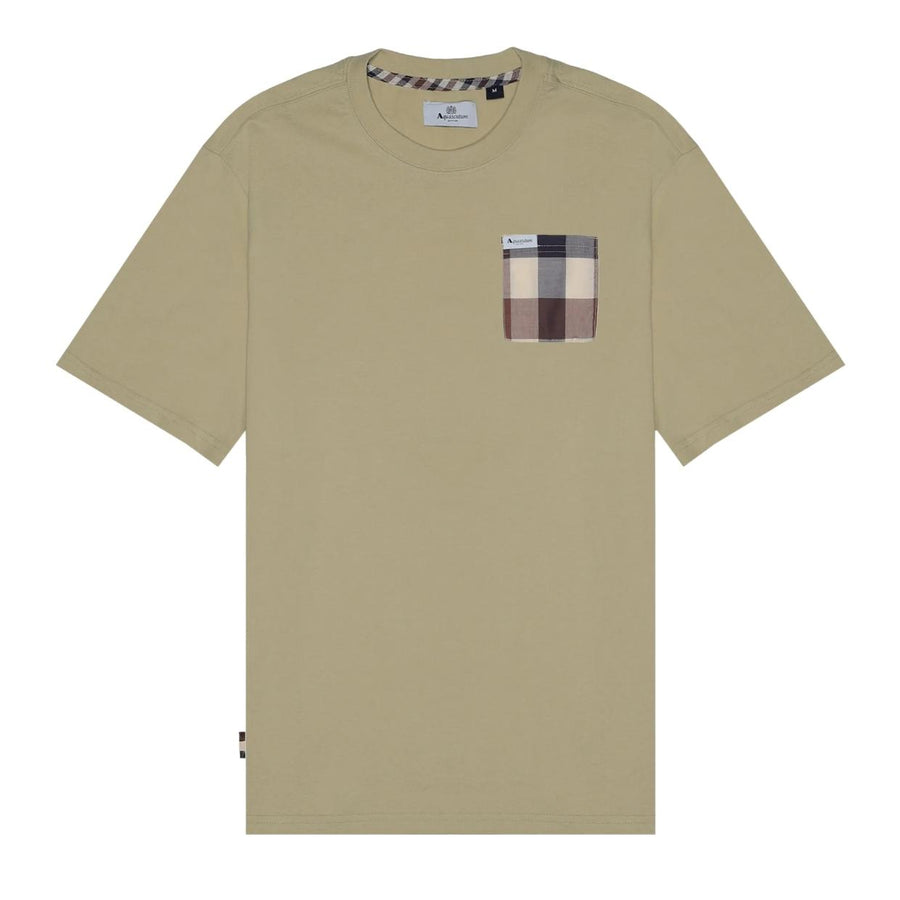Aquascutum Active Macro Club Check Pocket Beige T-Shirt