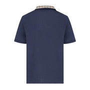 Aquascutum Active Check Collar Tech Navy Polo Shirt