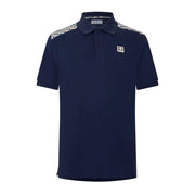 Aquascutum Active Club Check Shoulder Navy Polo Shirt
