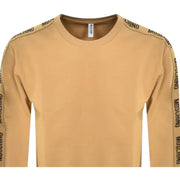 Moschino Underwear Logo Tape Beige Sweatshirt