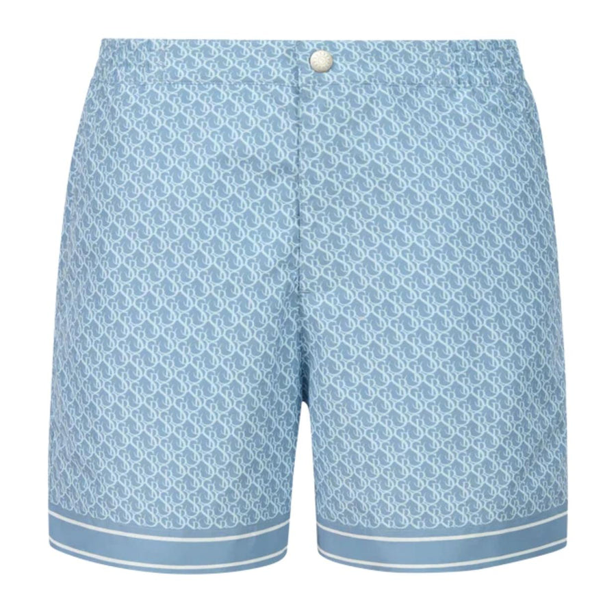 Sandbanks Dusty Blue SB Monogram Swim Shorts