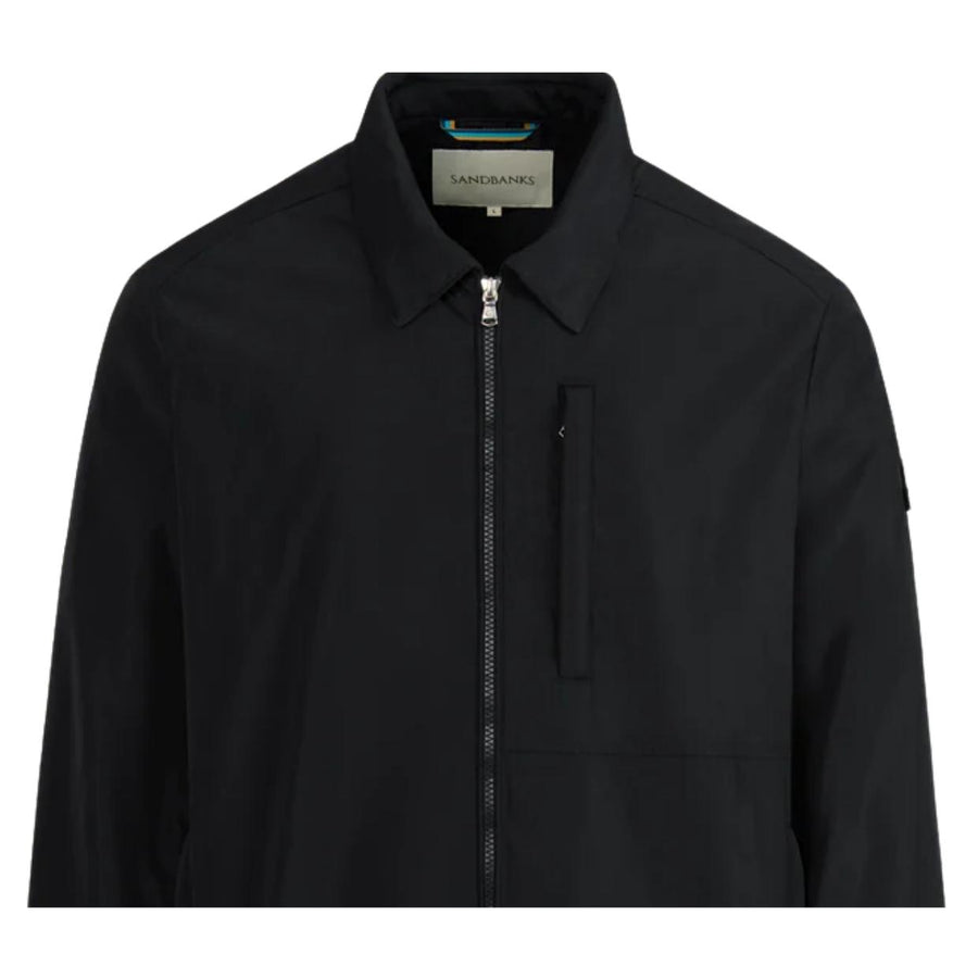 Sandbanks Logo Badge Nylon Black Overshirt