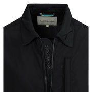 Sandbanks Logo Badge Nylon Black Overshirt