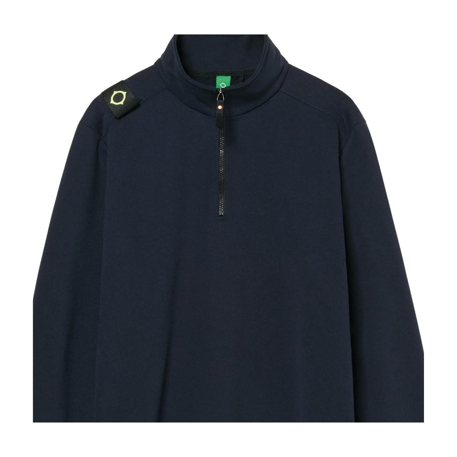 MA.STRUM Logo Badge Ink Navy Half Zip Sweatshirt