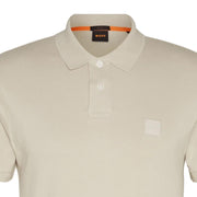BOSS Passenger Logo Patch Beige Polo Shirt