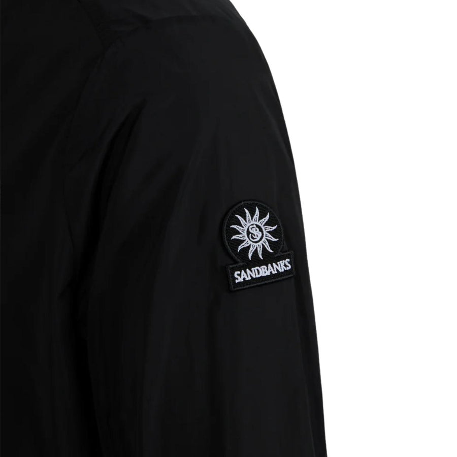 Sandbanks Logo Badge Nylon Black Overshirt