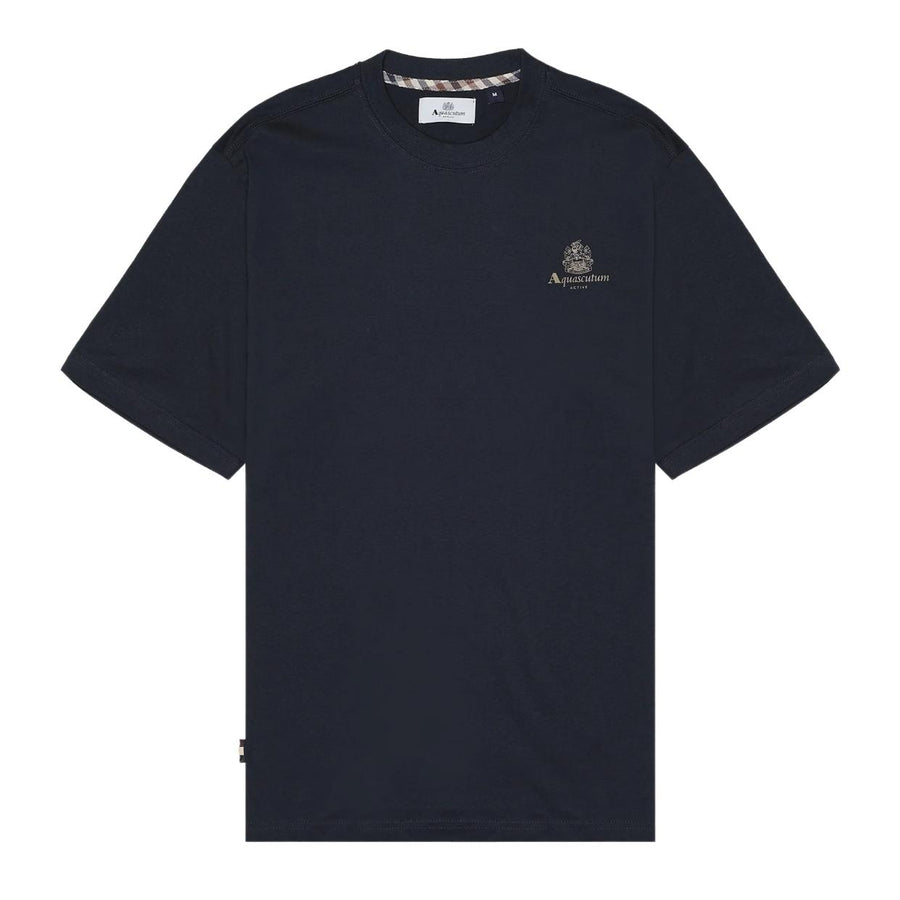 Aquascutum Active Printed Small Logo Navy T-Shirt
