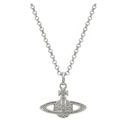 Vivienne Westwood Mini Bas Relief Platinum/Crystal Pendent
