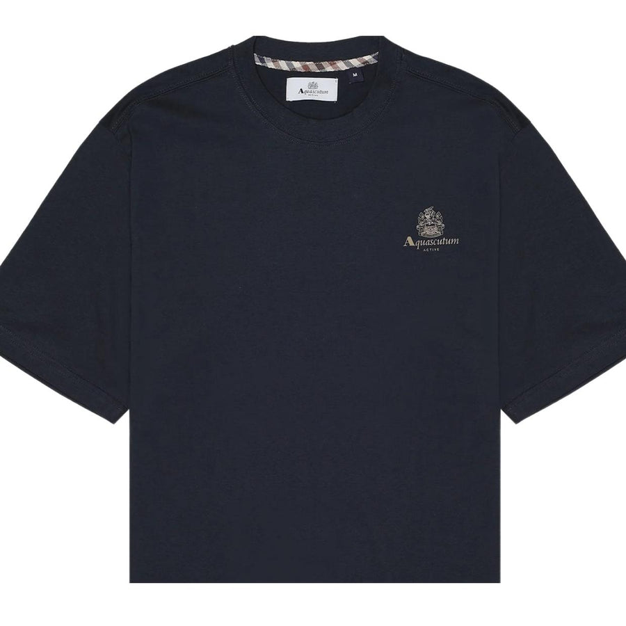 Aquascutum Active Printed Small Logo Navy T-Shirt