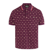 Vivienne Westwood Orb Logo Ikat Burgundy Classic Polo Shirt