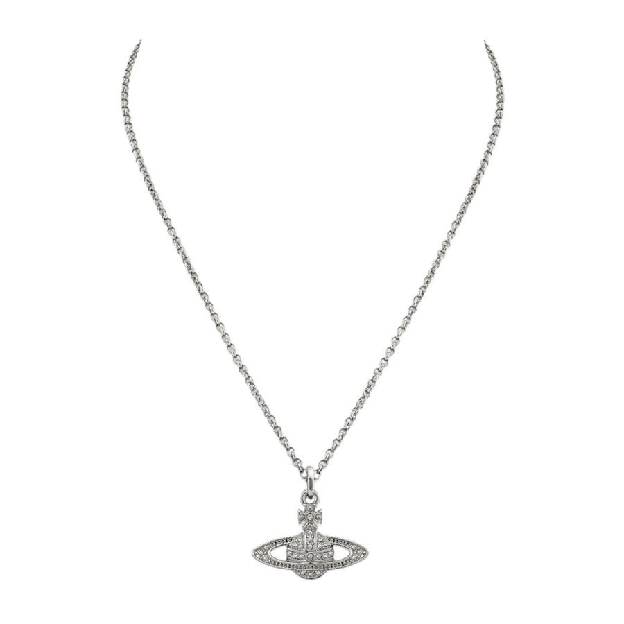 Vivienne Westwood Mini Bas Relief Platinum/Crystal Pendent