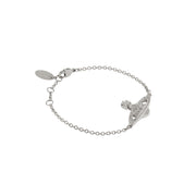Vivienne Westwood Platinum Crystal Mini Bas Relief Chain Bracelet