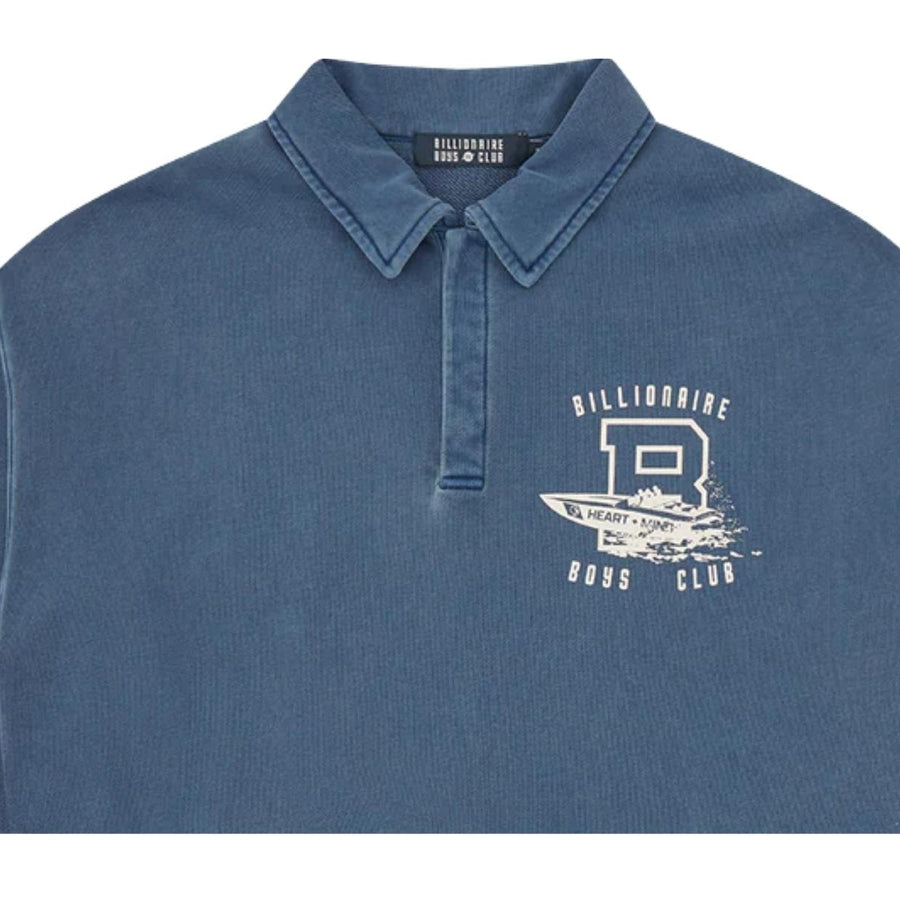 Billionaire Boys Club Navy Boat Club Washed Quarter Button Sweatshirt