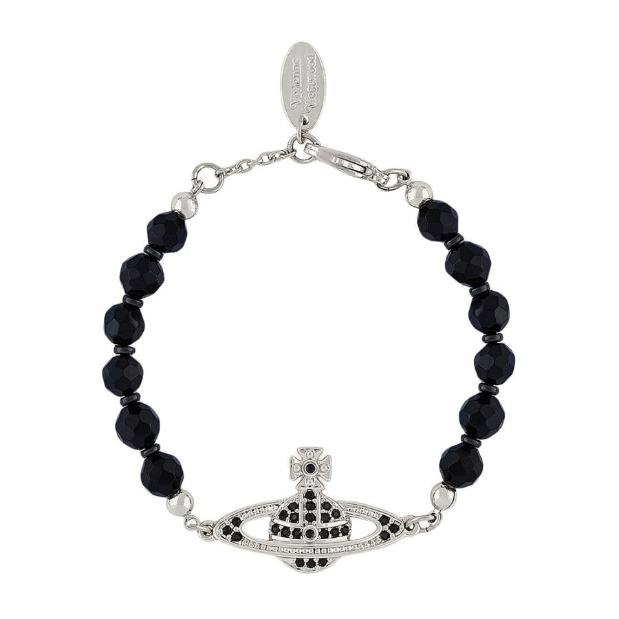 Vivienne Westwood Platinum Ruthenium Black Agate Messaline Bracelet