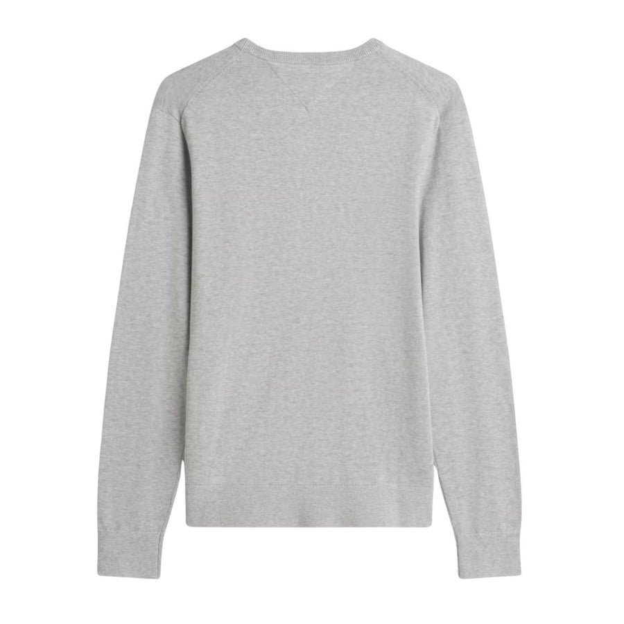 Tommy Hilfiger Embroidered Logo Light Grey Heather Crew Neck Sweatshirts