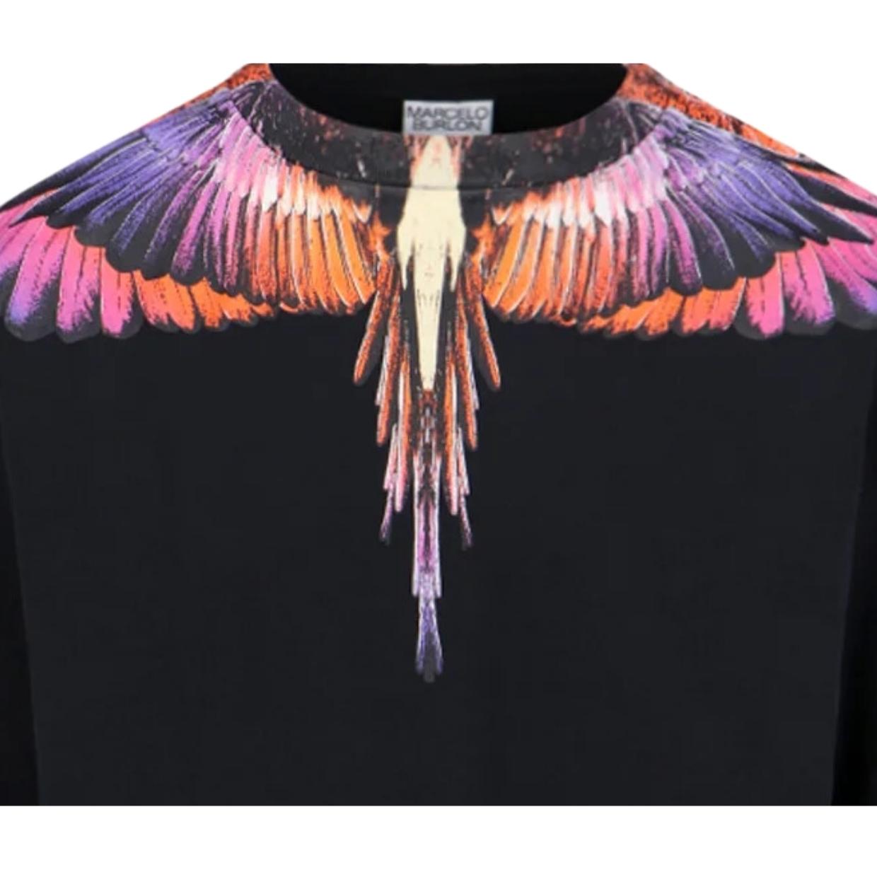 Marcelo Burlon Multicolour Icon Wings Black Sweatshirt